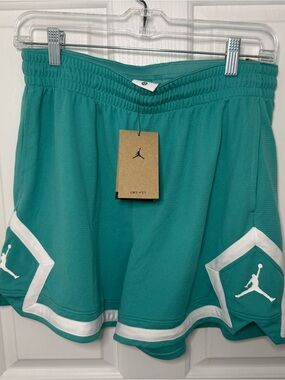 Jordan Teal Women’s Athletic Shorts with White Trim